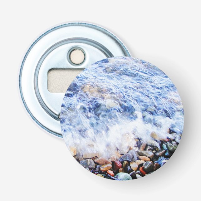 Blue water waving bottle opener (Front)