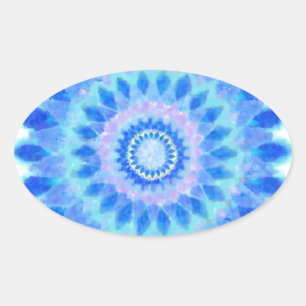 Blue Water Wheel Oval Sticker