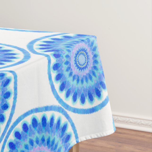 Blue Water Wheel Tablecloth (In Situ)