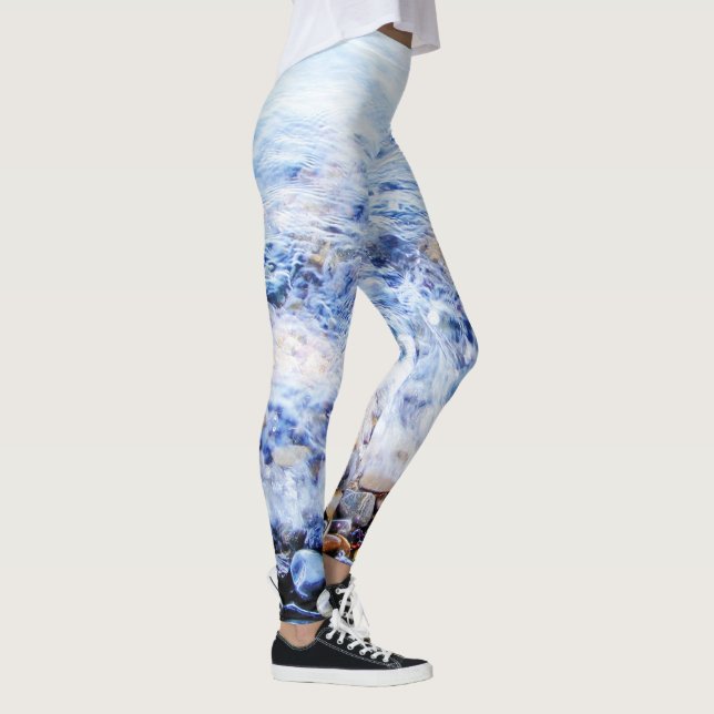 Blue water with colourful stones leggings (Right)