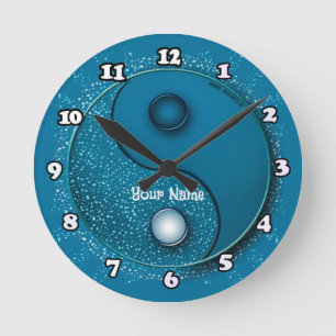 Blue Water Yin Yang Clock