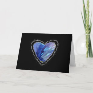 Blue Waterco Abstract Heart Romance Valentine Love Holiday Card