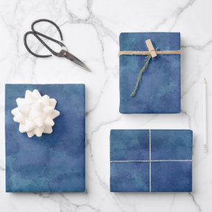 Blue Watercolor Abstraction Wrapping Paper Sheet