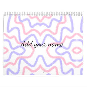 Blue watercolor add name text message here lines calendar
