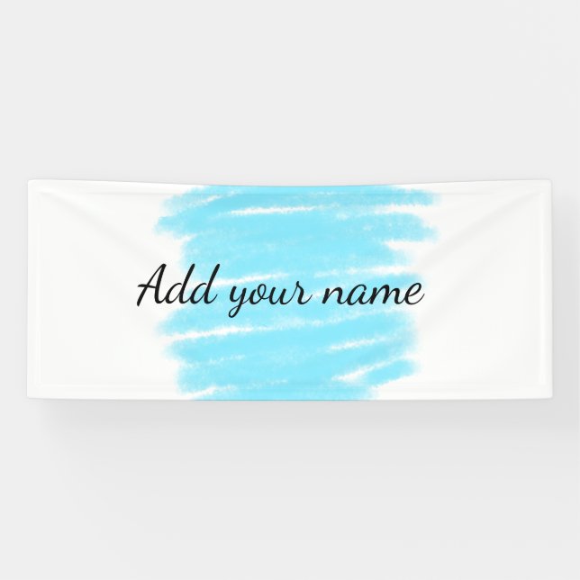 Blue watercolor add name text message here throw  banner (Horizontal)