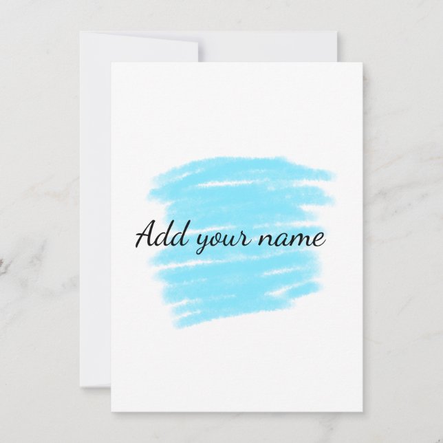 Blue watercolor add name text message here throw  card (Front)