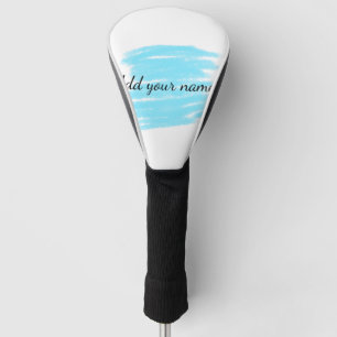 Blue watercolor add name text message here throw golf head cover