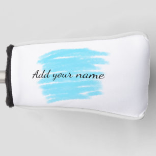 Blue watercolor add name text message here throw golf head cover