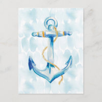Blue Watercolor Anchor
