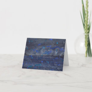 Blue Watercolor Artwork - Blank Inside Thank You Card