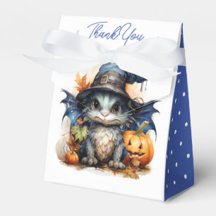 Blue Watercolor Baby Dragon Halloween Party Favour Box