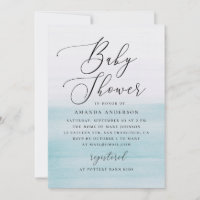 Blue Watercolor Baby Shower | Elegant Coastal