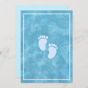 Blue Watercolor Baby Shower Rectangle Template 