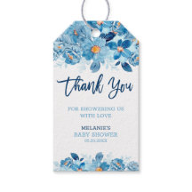 Blue Watercolor Baby Shower Thank You