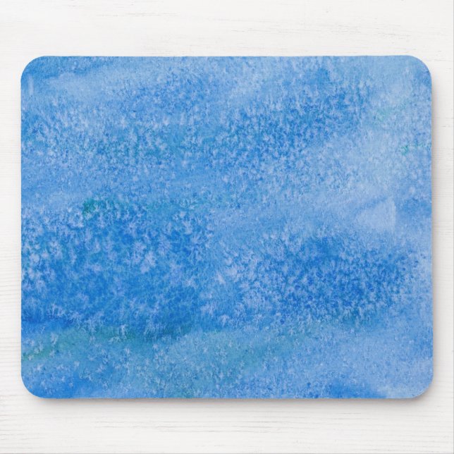 Blue Watercolor Background Mouse Pad (Front)