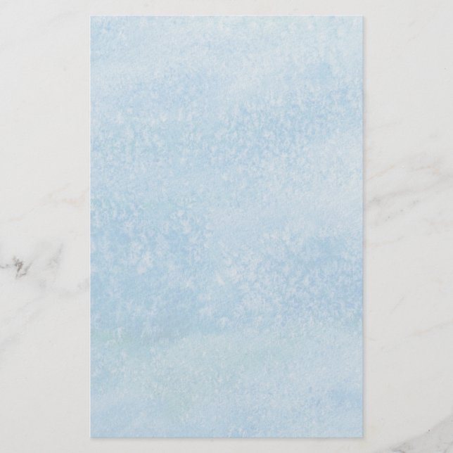 Blue Watercolor Background Stationery (Front)