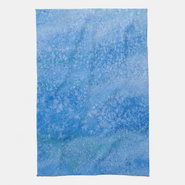 Blue Watercolor Background Tea Towel (Vertical)