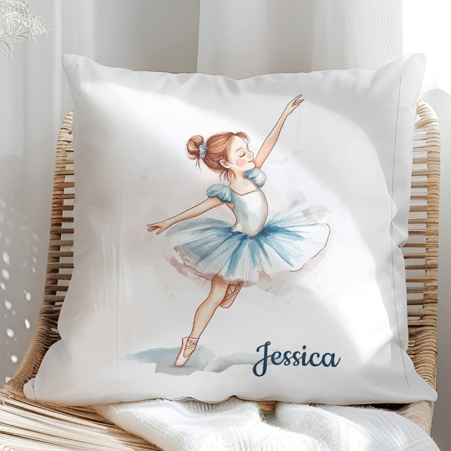 Blue Watercolor Ballerina Dancer Cushion (Creator Uploaded)