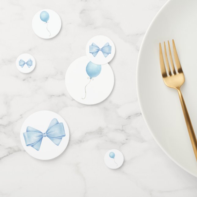 Blue Watercolor Bow & Balloon Confetti (Group)