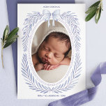 Blue Watercolor Bow Oval Photo Christmas Holiday Card<br><div class="desc">Celebrate the holiday season with this elegant Blue Watercolor Bow Oval Photo Christmas Holiday Card. Featuring a delicate watercolor bow in soft blue hues, a classic oval photo frame, and customisable text, this card is the perfect way to share your warmest wishes with loved ones. Whether for family portraits or...</div>