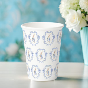 Blue Watercolor Bunny Boy Baby Shower Paper Cups