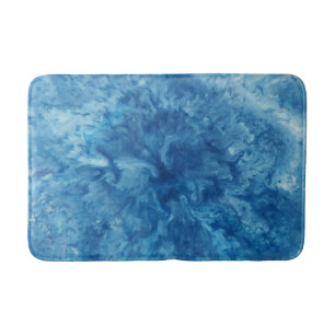 Blue Watercolor Burst Bath Mat