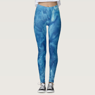Blue Watercolor Burst Leggings
