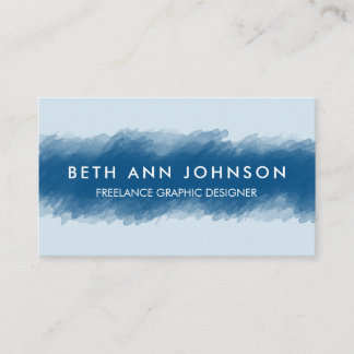 Blue Watercolor Business Card