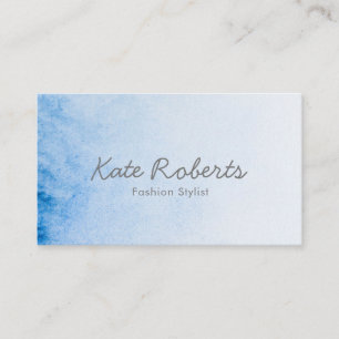 Blue Watercolor business card minimalist
