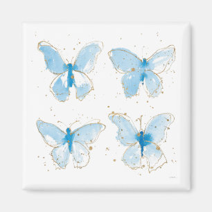 Blue Watercolor Butterflies Magnet
