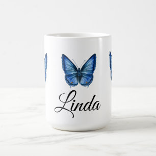 Blue watercolor Butterfly Coffee Mug gifts 