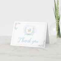 Blue Watercolor Crest Baby Shower 