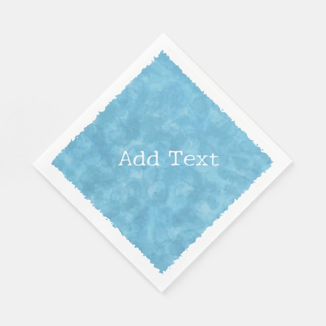 Blue Watercolor Custom Text Baby Shower Napkin (Corner)
