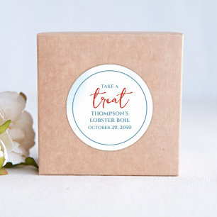 Blue Watercolor Custom Treat Classic Round Sticker