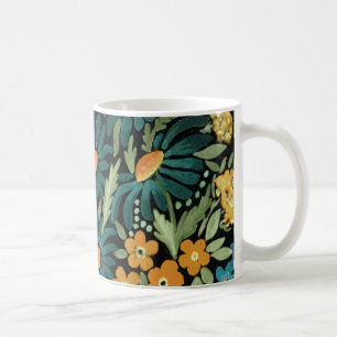 Blue watercolor daisies coffee mug