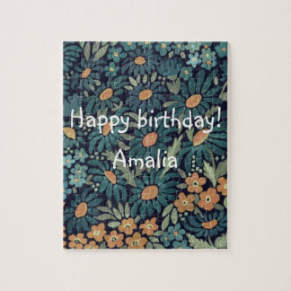 Blue watercolor daisies jigsaw puzzle