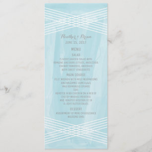 Blue Watercolor Deco Wedding Menu