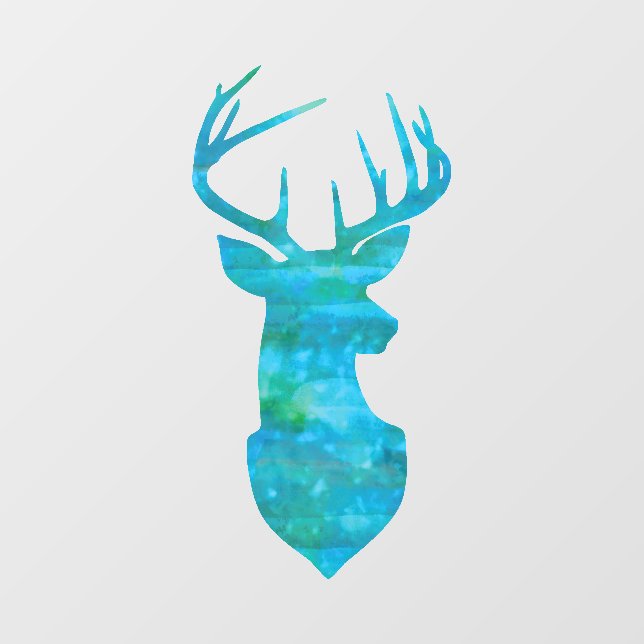 Blue Watercolor Deer Silhouette (Sheet)