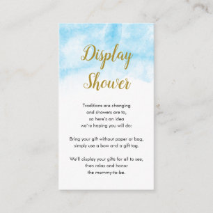 Blue Watercolor   Display Baby Shower Card