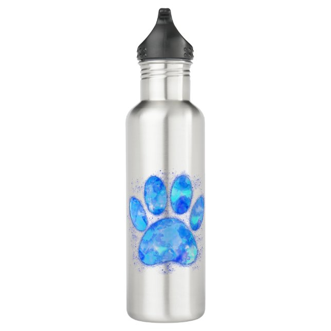 Blue Watercolor Dog Paw Print 710 Ml Water Bottle (Right)