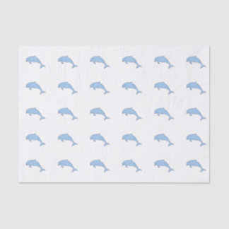 Blue watercolor dolphins tissue paper