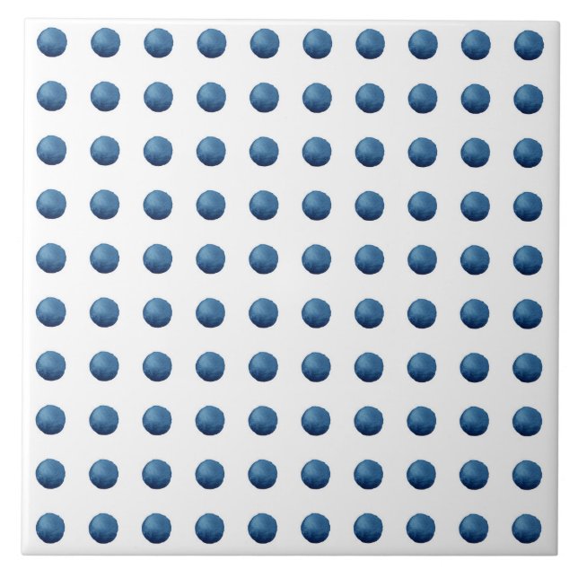 Blue watercolor dots tile (Front)