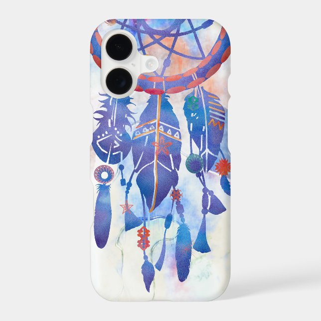 Blue Watercolor Dreamcatcher Modern Boho (Back)