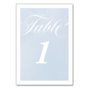 Blue Watercolor Enchanting Cloudscape Wedding Table Number