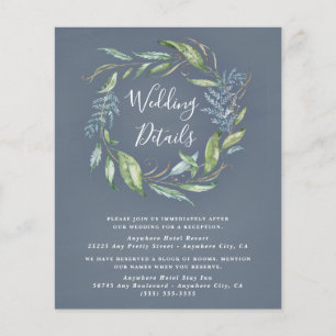 Blue Watercolor Eucalyptus Wedding Enclosure Cards