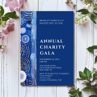 Blue Watercolor Floral Charity Event Gala Party