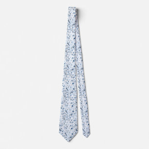 Blue Watercolor Floral, Elegant Tie