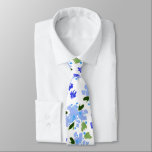Blue Watercolor Floral Garden Neck Tie<br><div class="desc">For the smartest dressed guy in the room! This beautiful blue watercolor Floral Garden tie is sure to impress.</div>