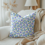 Blue Watercolor Floral Garden Throw Pillow<br><div class="desc">Up your home decor game with this beautiful blue watercolor Floral Garden throw pillow.</div>