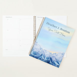 Blue Watercolor Floral Planner